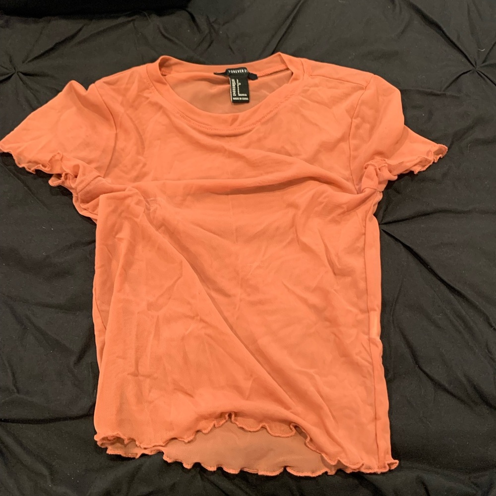 Peachy see through crop top